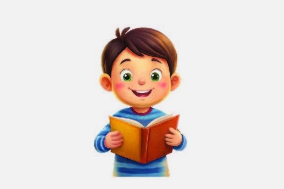 Boy in a Book Christmas PNG & Illustrations