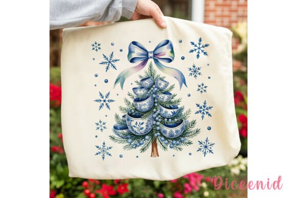 Chinoiserie Christmas Tree PNG Clipart & Illustrations