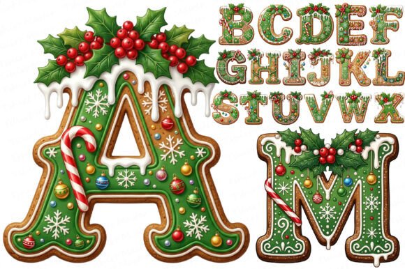 Christmas Alphabet Letters Png Bundle Review