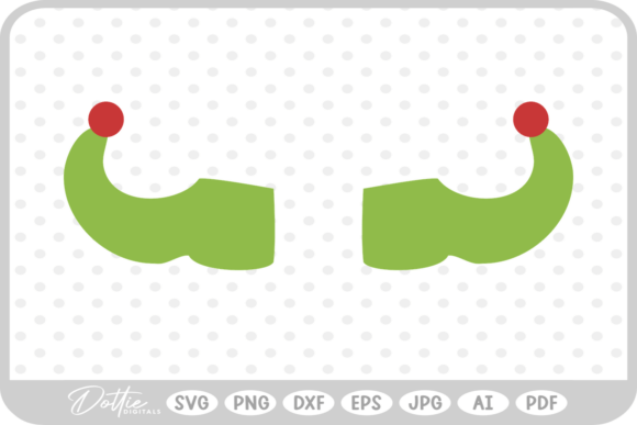 Christmas Elf Shoes SVG PNG DXF Illustrations