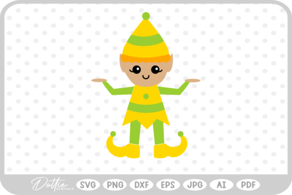 Christmas Elf SVG PNG DXF Illustrations