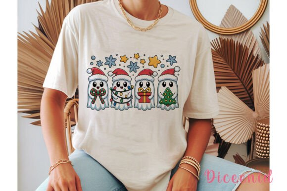 Christmas Ghost Friends PNG Clipart & Illustrations
