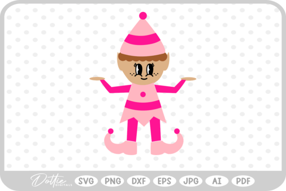 Christmas Girl Elf SVG PNG DXF Illustrations