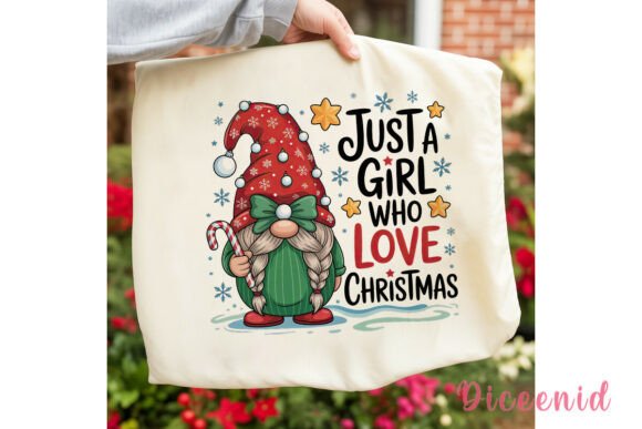 Christmas Gnome Girl Sublimation Design & Illustrations