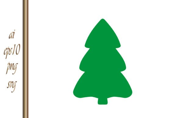 Christmas Green Tree Doodle Illustrations