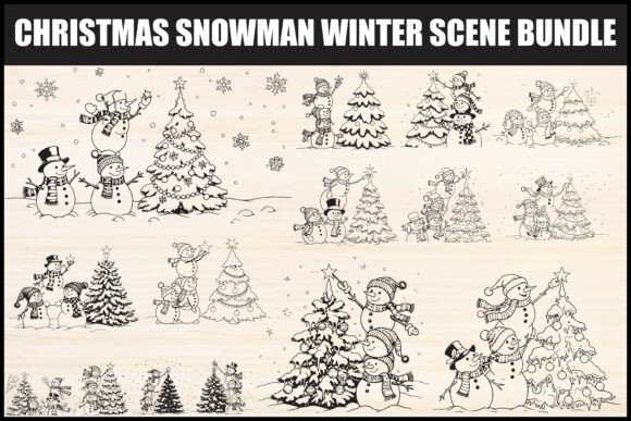 Christmas Snowman Bundle: Winter Illustrations