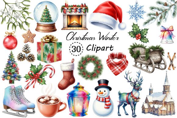 Christmas Timeless Winter Clipart PNG Review