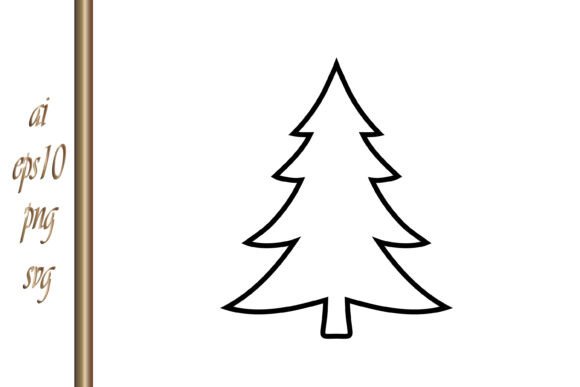 Christmas Tree Icon Xmas Sketch Vector Illustrations