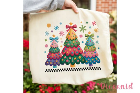Colorful Whimsical Christmas Trees PNG Review