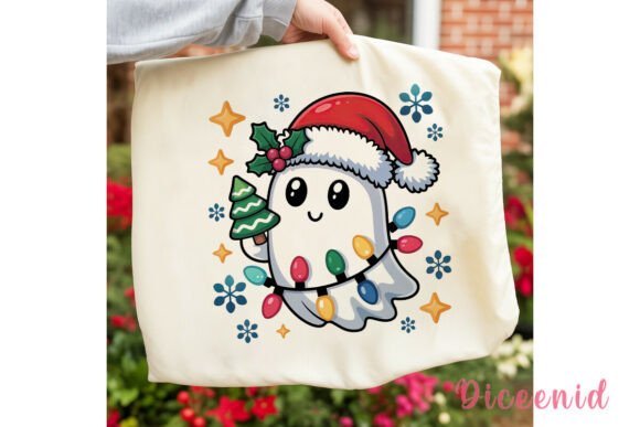 Cute Ghost Christmas PNG Clipart for Illustrations