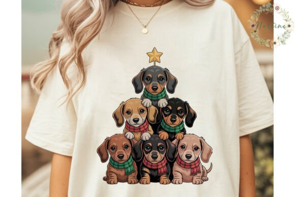 Dachshund Christmas Tree PNG Clipart & Illustrations