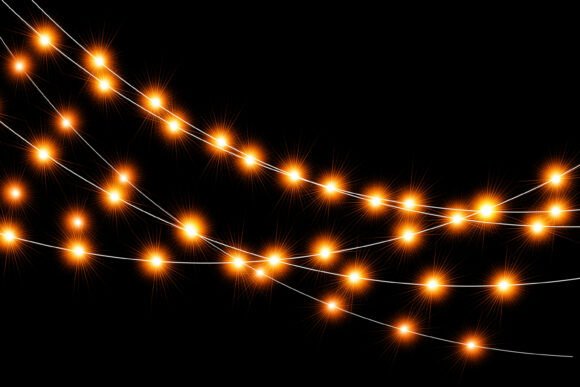 Multicolored Christmas Garlands Lights Illustrations