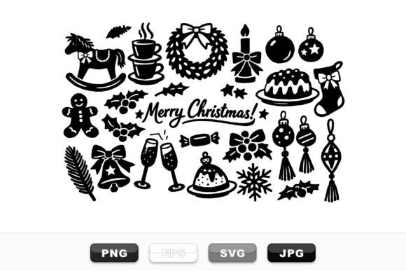 Reviewing Christmas Holiday SVG Clipart Set Illustrations